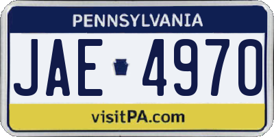 PA license plate JAE4970