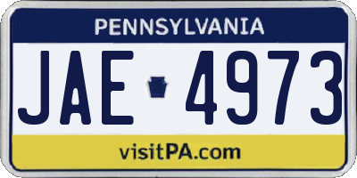 PA license plate JAE4973