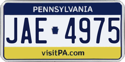 PA license plate JAE4975