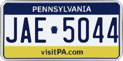 PA license plate JAE5044