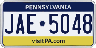 PA license plate JAE5048