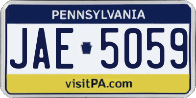 PA license plate JAE5059