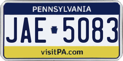PA license plate JAE5083