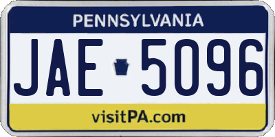 PA license plate JAE5096