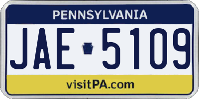 PA license plate JAE5109