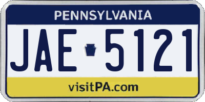 PA license plate JAE5121