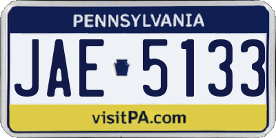 PA license plate JAE5133