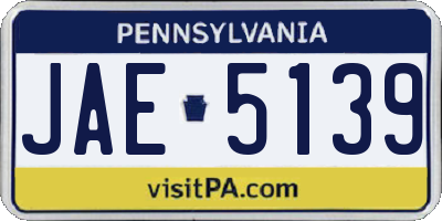 PA license plate JAE5139