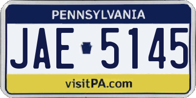 PA license plate JAE5145