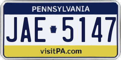 PA license plate JAE5147