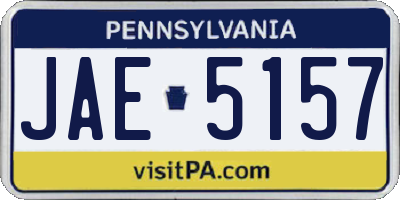 PA license plate JAE5157