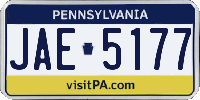 PA license plate JAE5177