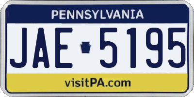 PA license plate JAE5195