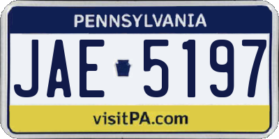 PA license plate JAE5197