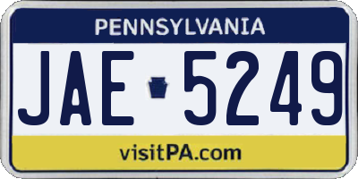 PA license plate JAE5249