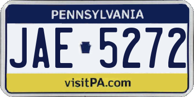 PA license plate JAE5272