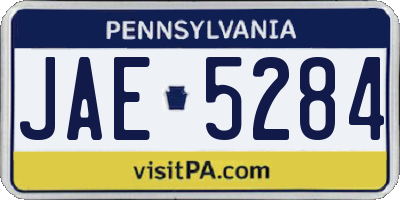 PA license plate JAE5284