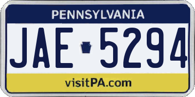 PA license plate JAE5294