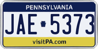 PA license plate JAE5373