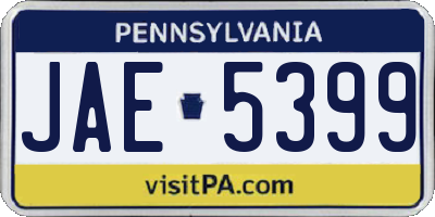 PA license plate JAE5399