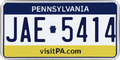 PA license plate JAE5414
