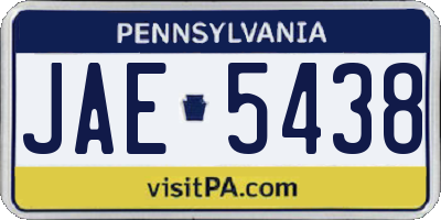 PA license plate JAE5438