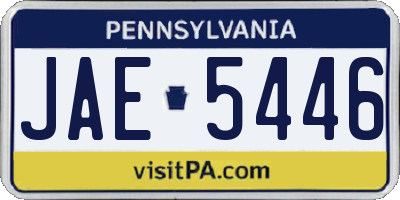 PA license plate JAE5446