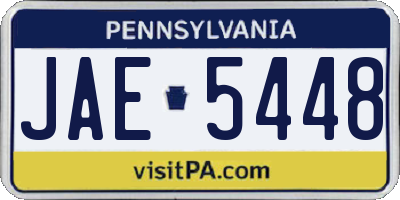 PA license plate JAE5448