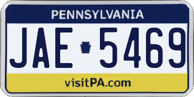 PA license plate JAE5469