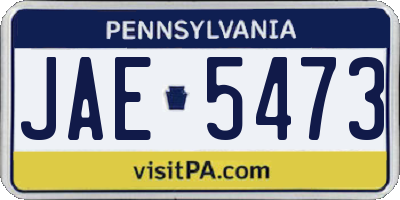 PA license plate JAE5473