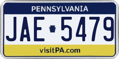 PA license plate JAE5479