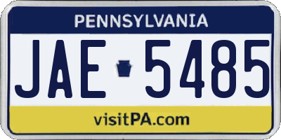 PA license plate JAE5485