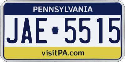 PA license plate JAE5515