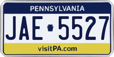 PA license plate JAE5527