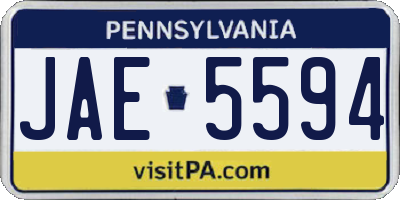 PA license plate JAE5594