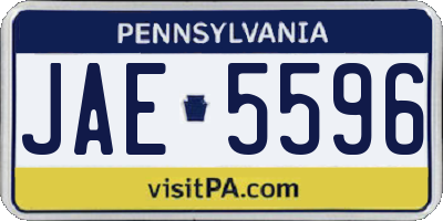 PA license plate JAE5596
