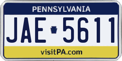 PA license plate JAE5611