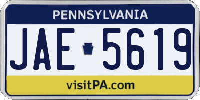 PA license plate JAE5619
