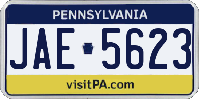 PA license plate JAE5623