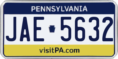 PA license plate JAE5632