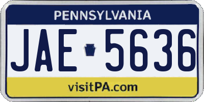 PA license plate JAE5636