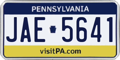 PA license plate JAE5641