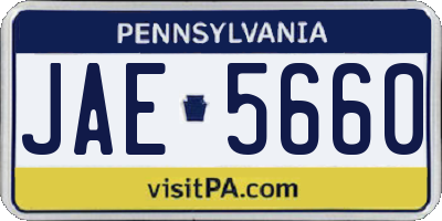 PA license plate JAE5660