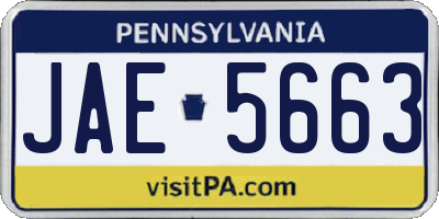 PA license plate JAE5663