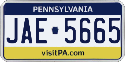 PA license plate JAE5665