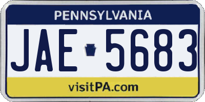 PA license plate JAE5683