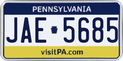 PA license plate JAE5685