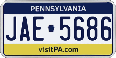 PA license plate JAE5686