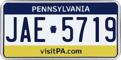 PA license plate JAE5719