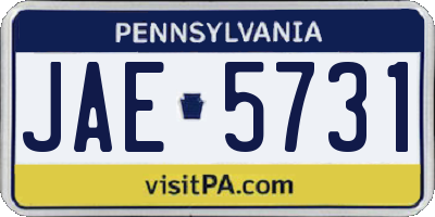 PA license plate JAE5731